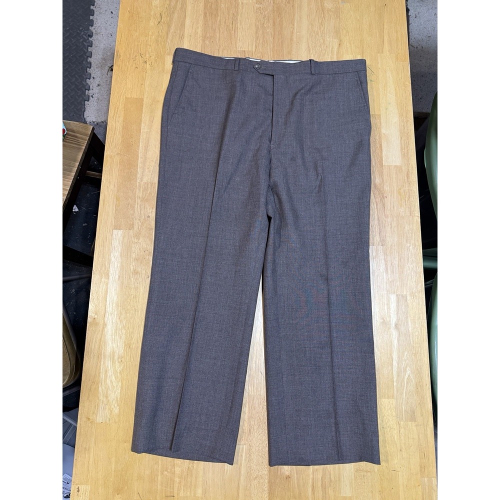 Vintage Nordstrom Pants Mens 40x28 Gray Wool Flat Front Dress Slacks USA